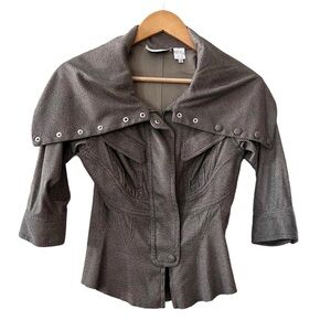Byron Lars Gray Jacker Utility Top SZ 2 Excellent